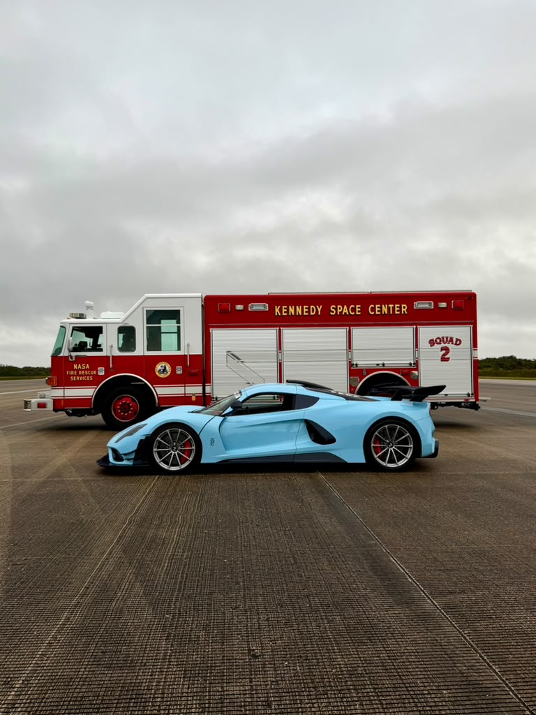 Manufacturer vehicle testing on the runway